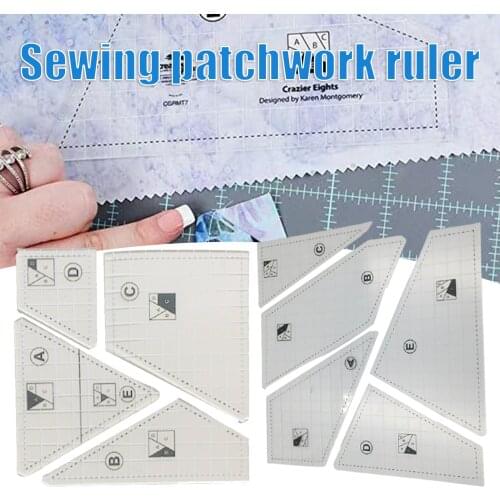 Acrylic Quilting Ruler Sewing Pattern Set DIY Tool Functional Convenience Durable for Clothing Leather TN88