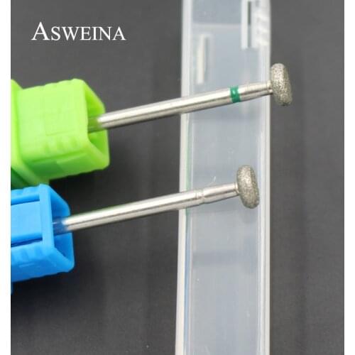 ASWEINA 1Pcs Diamond 3/32" Nail Drill Bits Flat Top Remove Dead Skin Electric Manicure Machine Drills Accessoies Nail Tools