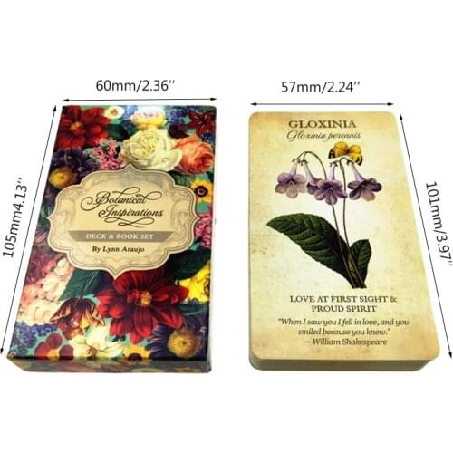 Botanical Inspiration Oracle Cards Full English 45 Cards Deck Tarot Mysterious Divination Family Party Board Game