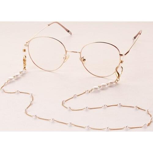New Pearl Glasses Chain Love Heart Shaped Mask Chain Glasses Lanyard Strap Cords Casual Women Sunglasses Reading Accessories