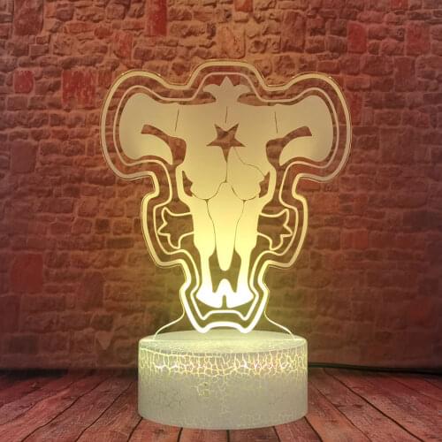 Black Clove Anime Figurine Model 3D Illusion LED Nightlight Colorful Changing Desk Lamp Cartoon action & toy figures