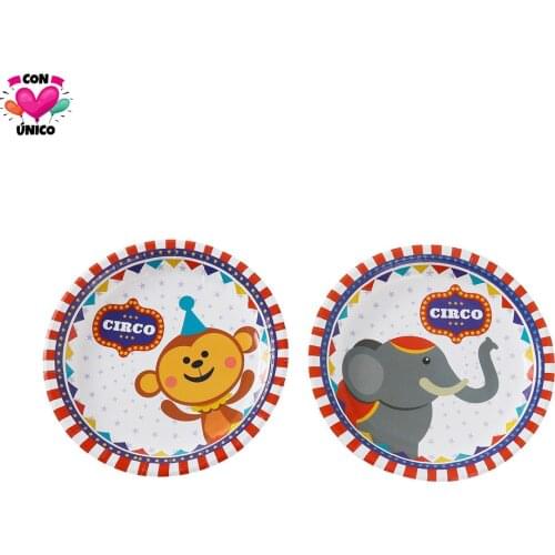 Conunico Circus Carnival Birthday Party Funny Acrobatics Clown Favor Supplies Festival Topper Decor Paper Plate Cake Pick CC3640