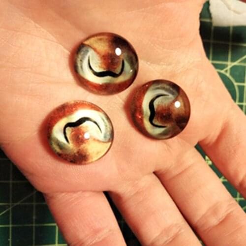 FLTMRH 8 10 12 20 25 mm Octopus Eyes Round Pattern Glass Cabochon Flatback Photo Base DIY Jewelry Making Accessory