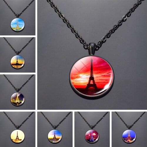 France Eiffel Tower Necklace Fashion Mens and Women Pendants Jewelry Featured Travel Souvenirs Eiffel Tower Long Necklace Gifts