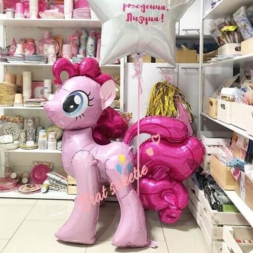 Pink Little Horse Pony Unicorn Foil Balloons Helium Balloon Animal Kids Birthday Unicornio Party Decoration Supplies