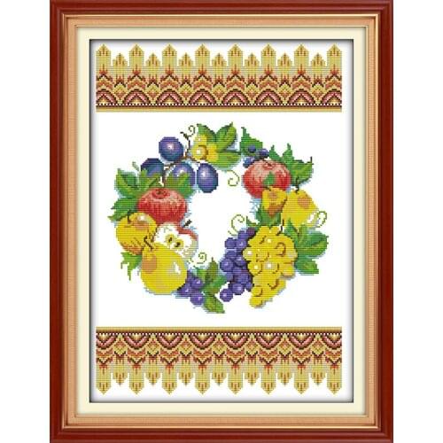 Fruits tapestry cross stitch kit count pring stamped fabric 18 14ct 11ct hand embroidery DIY handmade needlework supplies bag