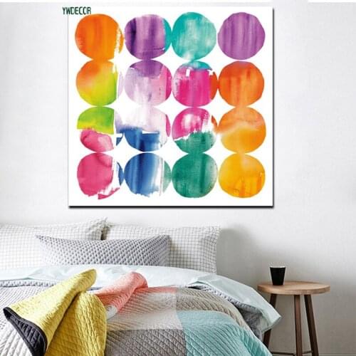 HD Print Watercolor Circular Abstract Oil Painting on Canvas Modern Pop Art Wall Picture For Living Room Sofa Cuadros Decoracion