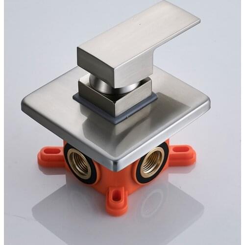 Chrome 1-way Shower Mixer Valve Embedded Box Shower Control Valve Shower Faucet Control Handle Orange Box Mixer Valve
