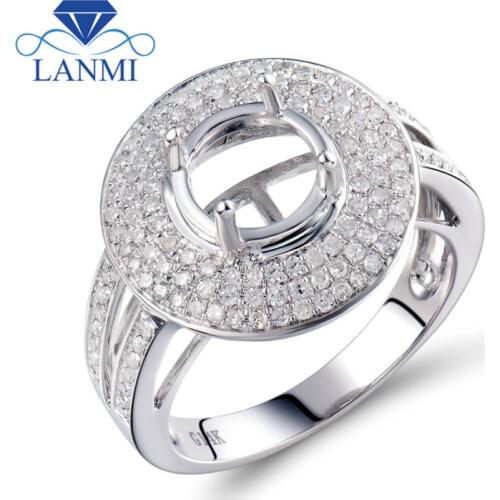 Round 12mm Setting Mount Solid 14kt White Gold 1.10Ct Engagement Wedding Gift