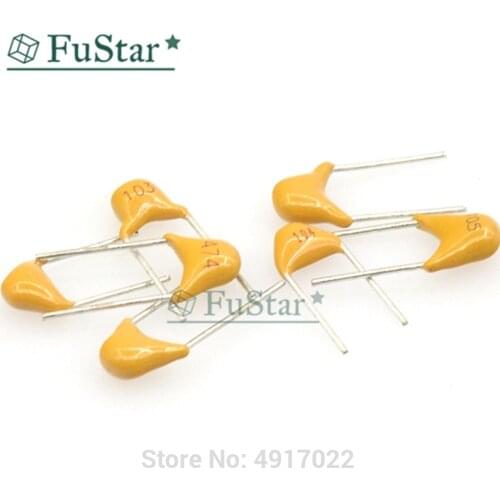 100Pcs 50V Monolithic Ceramic Capacitor 0.1UF 104 0.22UF 224 0.33UF 334 0.47UF 474 1UF 105 Foot Distance 5.08MM