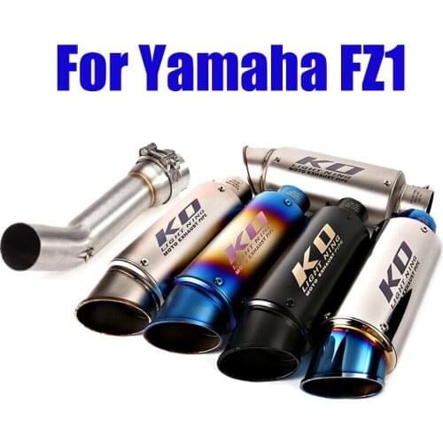 For Yamaha FZ1 Motorcycle Exhaust Tips Modified Muffler Pipe 51mm Slip On Mid Link Tube Escape Connection System Kit Set