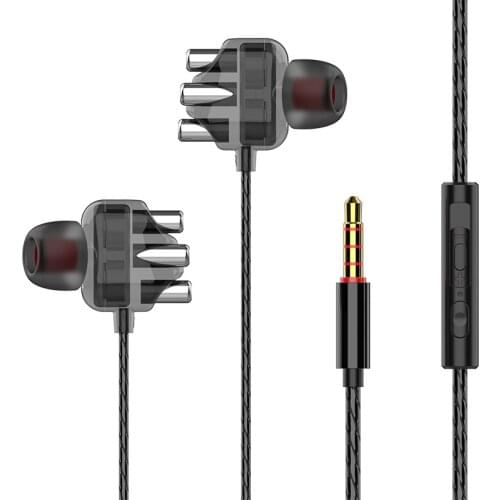 Transparent Shell In Ear Headphones Unique Design Dual Speakers High-end Smart Wire Controlled In Ear Headphones