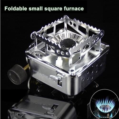 Portable Outdoor Camping Gas Stove Hiking Backpacking Picnic Ultralight Cooking Gas Burner Stove Furnace With Windshield Bracket