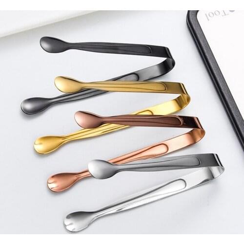 Stainless Steel Ice Tongs Sugar Ice Cube Tongs Mini Metal Kitchen Food Serving Tongs Clips Tea Party Bar Kitchen Accessories