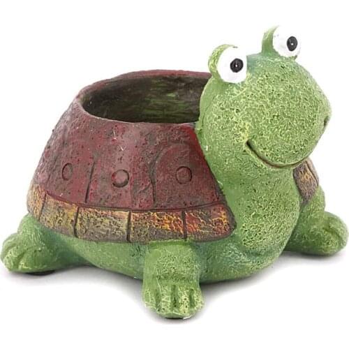 Succulent Planter Pots Animal Tortoise Desktop Gardening Resin Suitable For Home Desk With Bottom Hole Art Garden Potted Plants