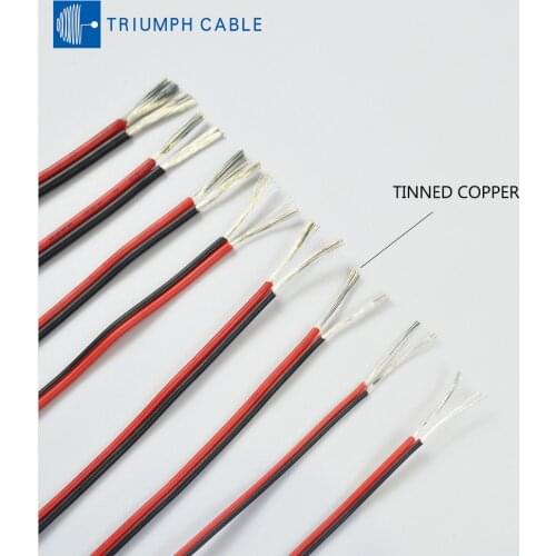 UL2468 2/5 /10M 2 Pin 28 26 24 22 20 18 16 14 AWG Electrical Copper Wire, LED Lamp Lighting Wire, Red Black PVC Extension Wire