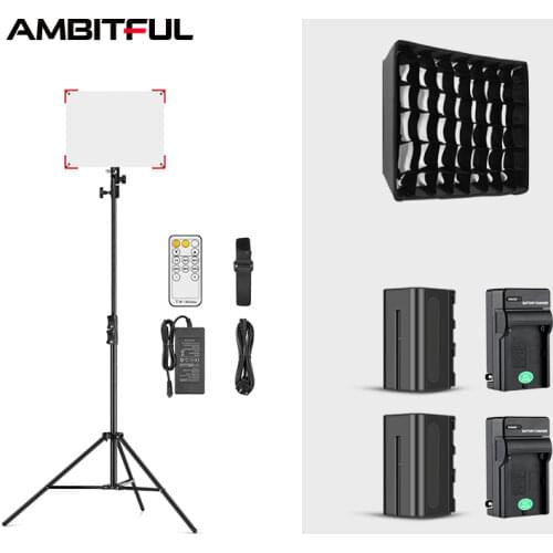 AMBITFUL LEDP60C Ultra-thin 60W 3200-5600k LED Lamp Video Light Panel Lamp for Video Beauty Tiktok Youtube Live