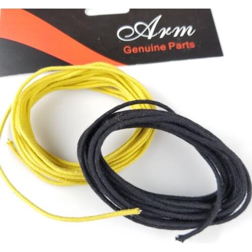 Vintage Style Cloth Covered Wire For Electric Guitar Bass per meter - BLACK Yellow ( #5841 ) MADE IN USA