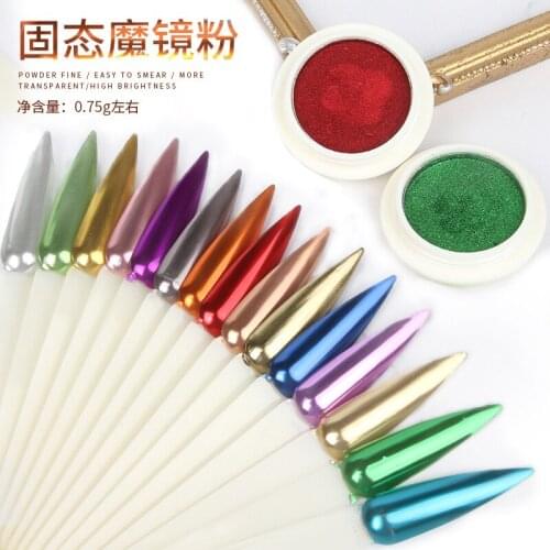 Nail Magic Mirror Powder Electroplating Mirror Powder Solid Nail Powder Mirror Flour Nail Mirror Powder Glitter Pigment Nails