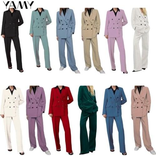 Женские двубортные пиджаки YAMY China At AliExpress