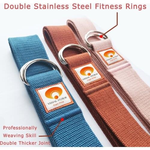 Japanese Yoga Strap Belt Women Fitness Workout Equipment Figure Stretch Strap D-Ring Belt Waist Leg Resistance Press Band Yoga