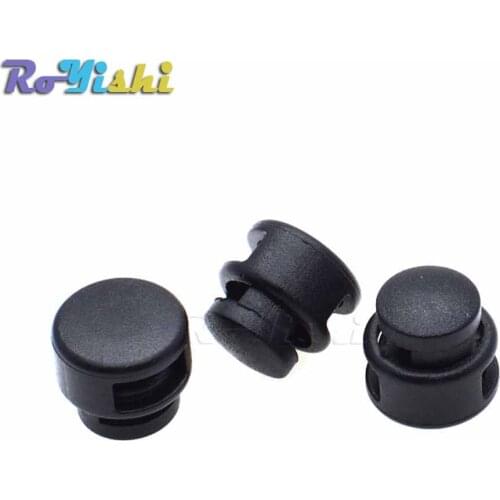 10pcs/pack Plastic Cord Lock Stopper Toggle Clip Black For Paracord Size:14mm*14mm