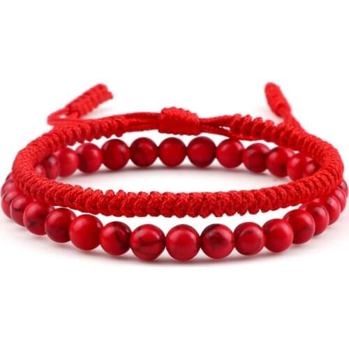 Fashion 2Pcs Bracelet Men Natural Lava Stone Tiger Eye Beads Bracelets Braided Rope Handmade Adjustable Jewelry for Women Gifts