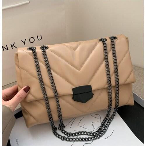 2021 New Casual Chain Crossbody Bags For Women Fashion Simple Shoulder Bag Ladies Designer Handbags PU Leather Messenger Bags