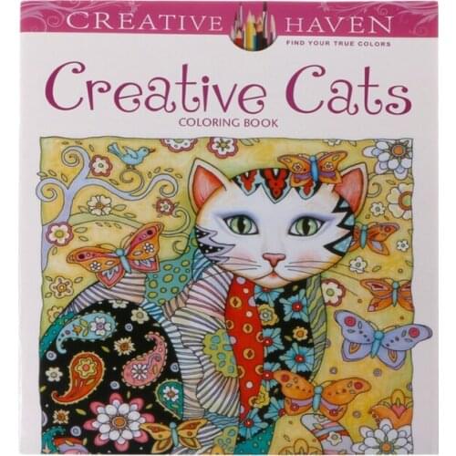 24 Pages Creative Cat Coloring Book Kill Time Painting Drawing Book For Children