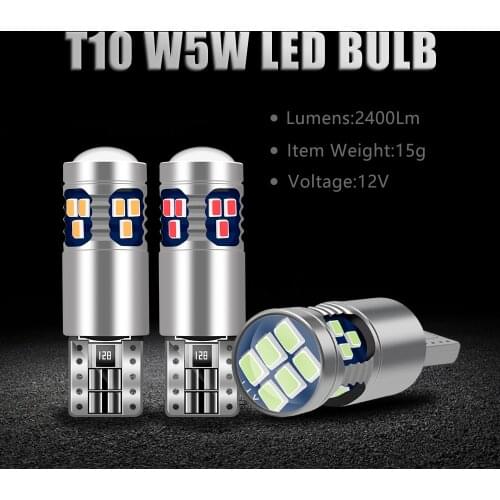 2x T10 LED W5W Canbus 12V Car Clearance Parking Position Lights Error Free Interior Car Lighting Bulbs Auto Wedge Clearance Lamp