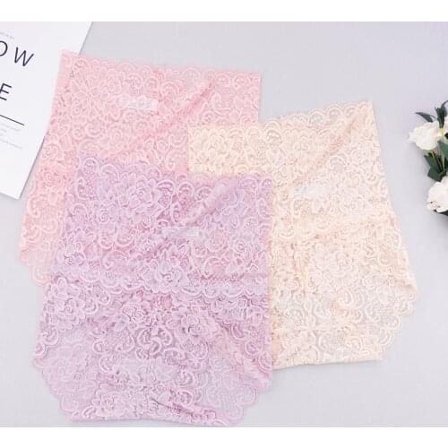 3 Pcs Lot Women Underwear Sexy Feminine Lingerie Briefs Seamless Solid Color Lace Hollow Out Underpanties Fashion Panties