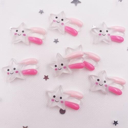 30pcs Colorful Resin Mini Star Rainbow Flatback Cabochon Stone Miniature Scrapbook Figurines Home Christmas Ornament DIY