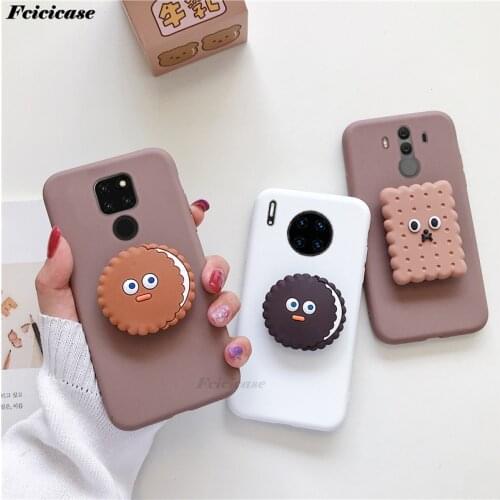 3D Cute Cartoon Cookies Case For Huawei Mate 9 10 30 20X 5G Lite Pro Phone Holder Cover