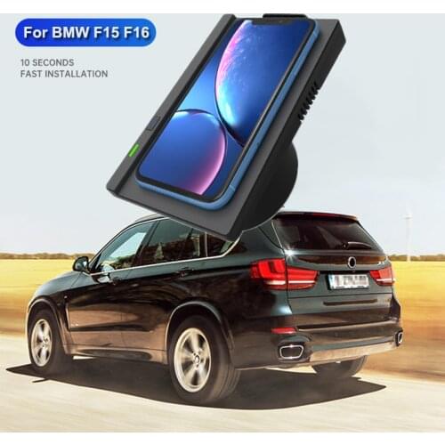 Car QI Wireless Charging Phone Charger Charging Case Accessories for BMW F15 F16 X5 X6 2014-2018 Fast Car Charger