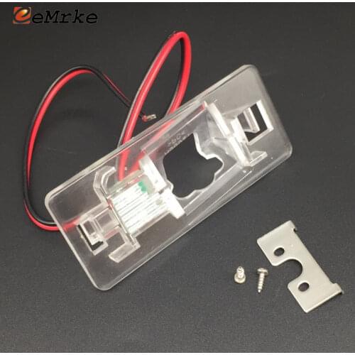 EEMRKE Car Rear View Camera Bracket License Plate Lights with LED Housing Mount for Audi Q3 8U / Q5 8R / TT TTS 8J