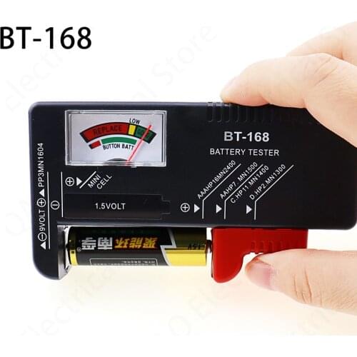 BT-168 AA/AAA/C/D/9V/1.5V batteries Universal Button Cell Battery Colour Coded Meter Indicate Volt Tester Checker BT168 Power