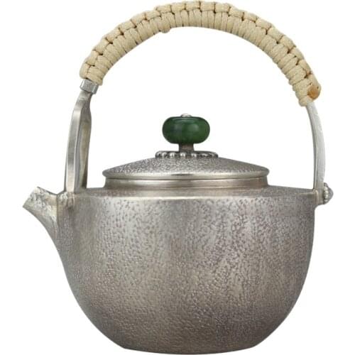 Teapot, stainless steel teapot, silver teapot, hot water teapot, teapot 320 ml water, kung fu tea set
