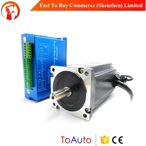 2 Phase 8.5Nm NEMA34 Closed Loop Stepper System 86mm 5A Stepper Motor Drive kit 86J18118EC-1000+2HSS86H for CNC Cutting Machine