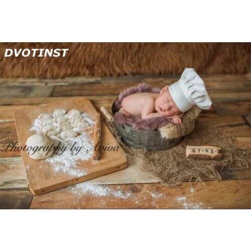 Dvotinst Baby Photography Props Newborn White Chef Hat Fotografia Accessories Infantil Toddler Studio Shooting Photo Shower Gift