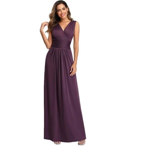 V-neck Sleeveless Evening Dress Burgundy Blue Black Formal Party Gowns Long Elegant Robe De Soriee Hot Sale Proms Dresses