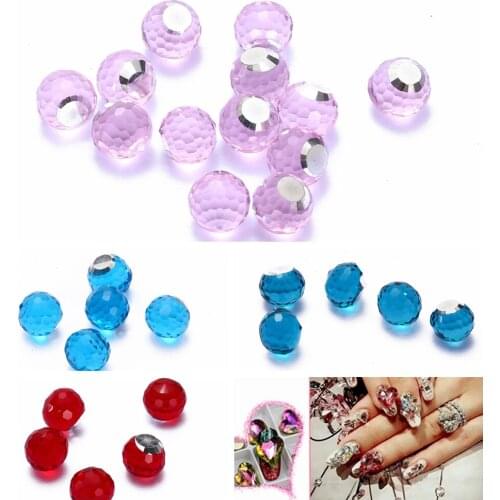 Flatback 5pcs 6mm Spherical Crystal Ball Rhinestones Nail Art DIY Craft Shoes Clothes Phone Decorations Jewerly Accessories