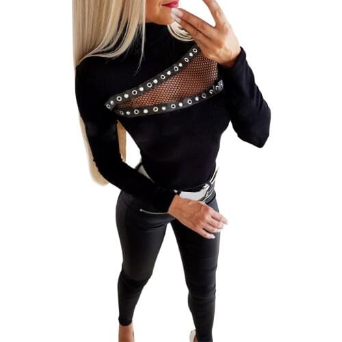 New Fashion Warm T Shirt For Women Winter Warm Long Sleeve Hollow Out High Neck Shirt Pullover Jumper Top T Shirt For Femme