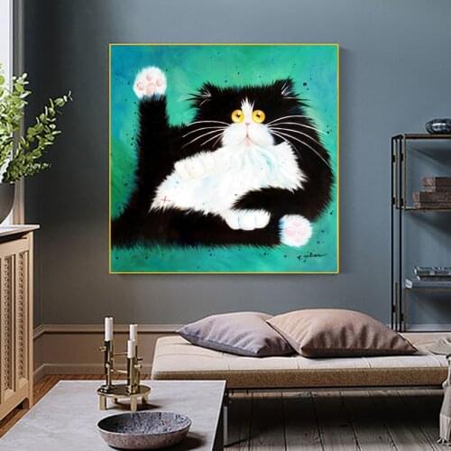 Cartoon Cat Dog Animal Art Canvas Painting for Living Room Wall Art Posters Prints Modern Baby Bedroom Home Decoration Pictures