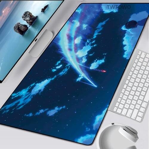 Your Name Mousepad Gamer Gaming Mouse Pad Large Anime Computer PC Accessories Laptop Padmouse Locking Edge Office Desk Table Mat