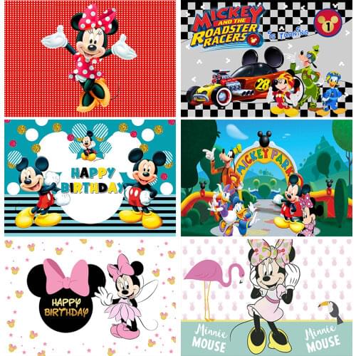 Red Black White Dots Girl 2nd Birthday Backdrops Cartoon Mouse Shaped Girl Princess Photography Backgrounds