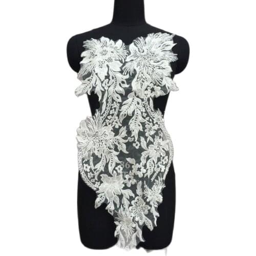 Lace Flower Flower Stickers Mirror Flowers Wedding Dress DIY with Fashion Patch 72*29cm