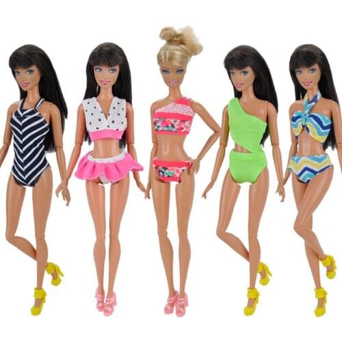 5 Sets kid Girl Doll Toy Summer Beach Swimming Bathing Fashion Bikini Suits Clothes Accessories for Barbie Dolls Toys Girls9Gift
