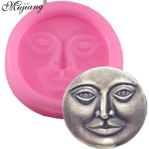 Mujiang Moon Face Silicone Mould DIY Soap Candy Chocolate Clay Mold Kitchen Baking Sugarcraft Fondant Cake Decoration Tools