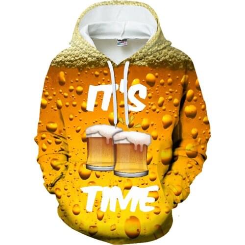 It’s Time Beer Costume 3d Hoodies Pullover Fashion Men Women Hoodie Hoody Long Sleeve Homme 3D Hooded Sweatshirts Tracksuit Tops