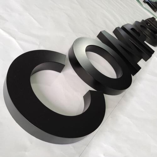 Personalized Black Painted Channel Letter Shopfront Metal Channel Letter Stainless Steel Wall-mounted Nonlit Raised Letter Signs
